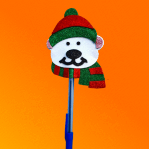 Lapicero con adorno de Oso Polar Navideño🐻‍❄️